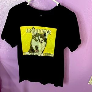 A doggy black T-shirt